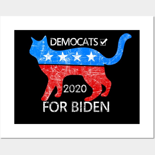 Democrat for Biden 2020 Presidential Cat Lover Wall Art by TeeCreations